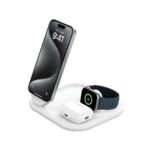 Belkin 3-in-1 Qi2 Wireless Charger Foldable Magnetic Stand 15W White